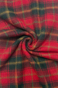 Multi Check Print 100% Wool Tassel Scarf