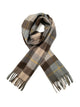Multi Check Print 100% Wool Tassel Scarf