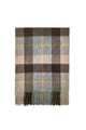 Multi Check Print 100% Wool Tassel Scarf