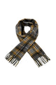 Multi Check Print 100% Wool Tassel Scarf