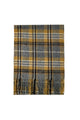 Multi Check Print 100% Wool Tassel Scarf
