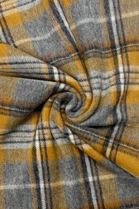 Multi Check Print 100% Wool Tassel Scarf