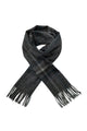 Multi Check Print 100% Wool Tassel Scarf
