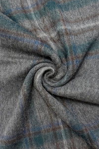Multi Check Print 100% Wool Tassel Scarf