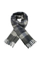 Multi Check Print 100% Wool Tassel Scarf