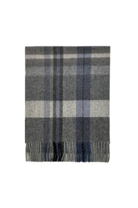 Multi Check Print 100% Wool Tassel Scarf