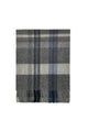 Multi Check Print 100% Wool Tassel Scarf