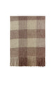 Multi Check Print 100% Wool Tassel Scarf
