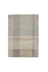 Multi Check Print 100% Wool Tassel Scarf
