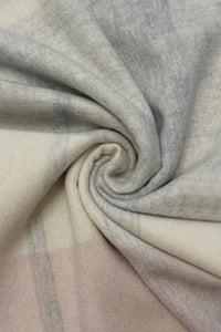 Multi Check Print 100% Wool Tassel Scarf