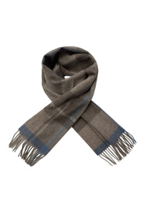 Multi Check Print 100% Wool Tassel Scarf