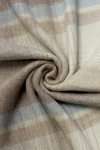 Multi Check Print 100% Wool Tassel Scarf