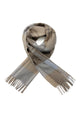 Multi Check Print 100% Wool Tassel Scarf