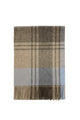 Multi Check Print 100% Wool Tassel Scarf