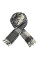 Multi Check Print 100% Wool Tassel Scarf