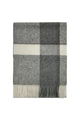 Multi Check Print 100% Wool Tassel Scarf