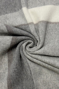 Multi Check Print 100% Wool Tassel Scarf