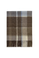 Multi Check Print 100% Wool Tassel Scarf