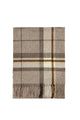 Multi Check Print 100% Wool Tassel Scarf