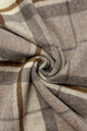 Multi Check Print 100% Wool Tassel Scarf