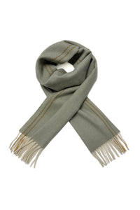 Plain Double Stitch Edge Wool Tassel Scarf