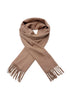 Plain Double Stitch Edge Wool Tassel Scarf