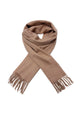 Plain Double Stitch Edge Wool Tassel Scarf