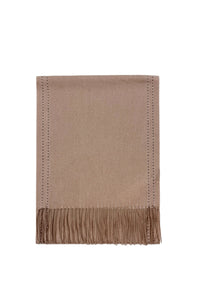 Plain Double Stitch Edge Wool Tassel Scarf
