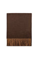 Plain Double Stitch Edge Wool Tassel Scarf