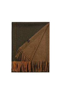 Plain Double Stitch Edge Wool Tassel Scarf