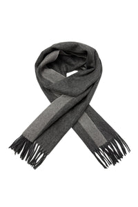 Plain Wool Tassel Scarf With Border