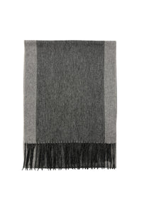 Plain Wool Tassel Scarf With Border