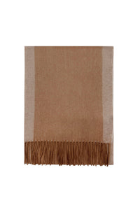 Plain Wool Tassel Scarf With Border