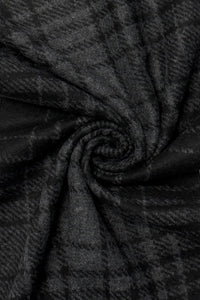 Grid Check Print Reversible Mens/Unisex Frayed Scarf