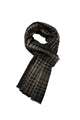 Grid Check Print Reversible Mens/Unisex Frayed Scarf
