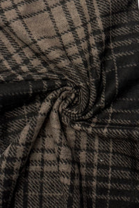 Grid Check Print Reversible Mens/Unisex Frayed Scarf