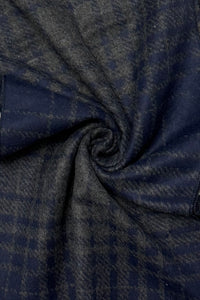 Grid Check Print Reversible Mens/Unisex Frayed Scarf