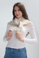 Plain Cuffed Diagonal Drape Wool Poncho