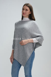 Plain Cosy Metallic Thread Poncho