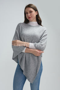 Plain Cosy Metallic Thread Poncho