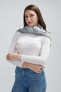 Plain Cosy Metallic Thread Poncho