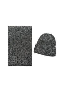 Metallic Eyelash Knit Hat & Scarf Set