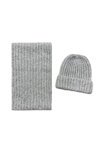 Metallic Eyelash Knit Hat & Scarf Set