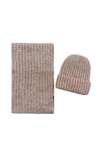 Metallic Eyelash Knit Hat & Scarf Set