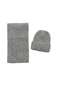 Metallic Eyelash Knit Hat & Scarf Set