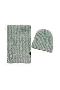 Metallic Eyelash Knit Hat & Scarf Set