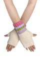 Rainbow Stripe Wool Hat, Scarf & Fingerless Glove Set