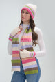 Rainbow Stripe Wool Hat, Scarf & Fingerless Glove Set