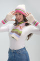 Rainbow Stripe Wool Hat, Scarf & Fingerless Glove Set