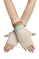 Rainbow Stripe Wool Hat, Scarf & Fingerless Glove Set